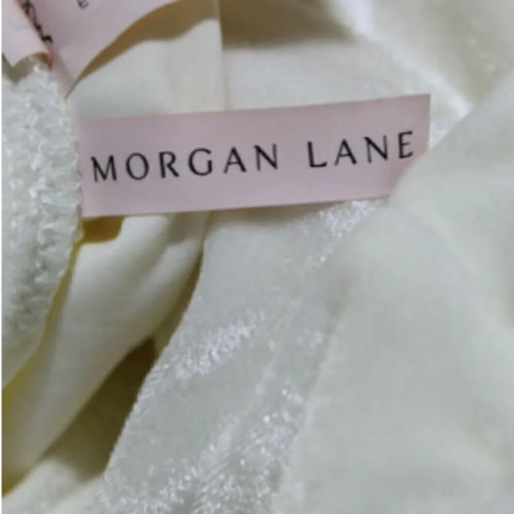 Morgan Lane Cream Velvet One Piece Swimsuit Large